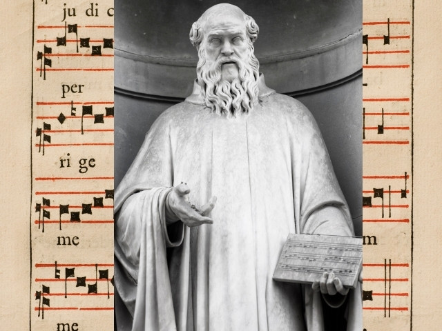 Guido d'Arezzo criador da pauta de quatro linhas - o que é partitura