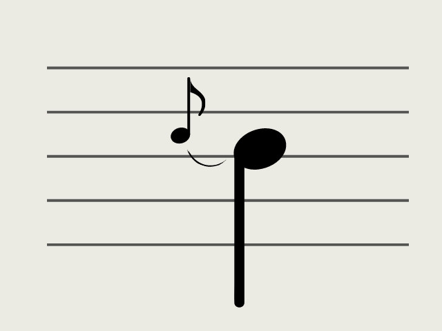 partitura com representação de apogiaturas