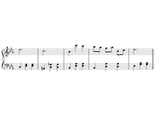 partitura com acordes para exemplo de harmonia musical